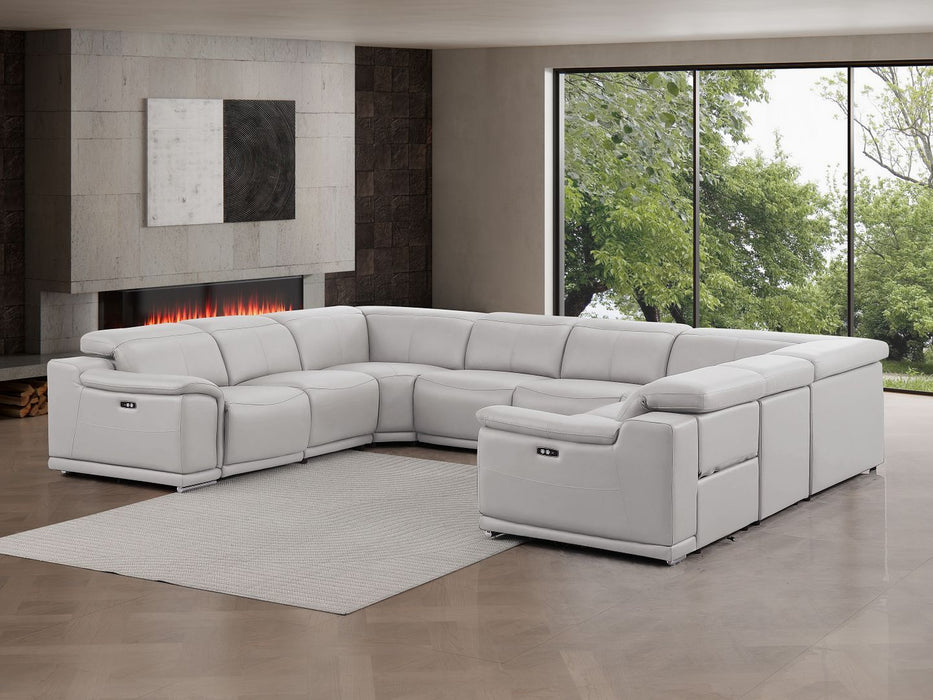 2679 - 8-Piece U-Shaped Power Reclining Sectional In Genuine Leather (4 Recliners)