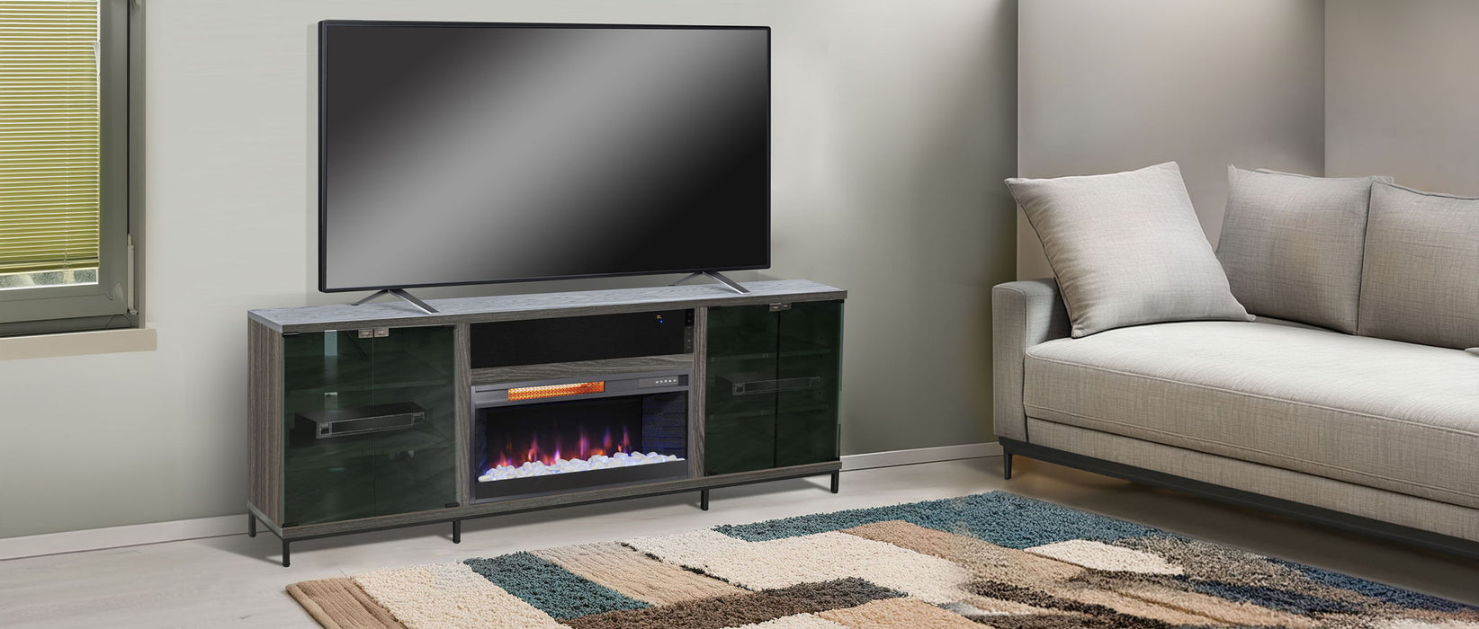 70" Media Console With Electric Fireplace