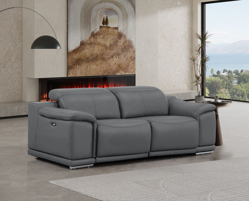 2679 - Genuine Leather Loveseat With Dual Power Recliners