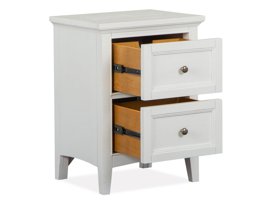 Heron Cove - Small Drawer Nightstand - Chalk White And Dovetail Grey
