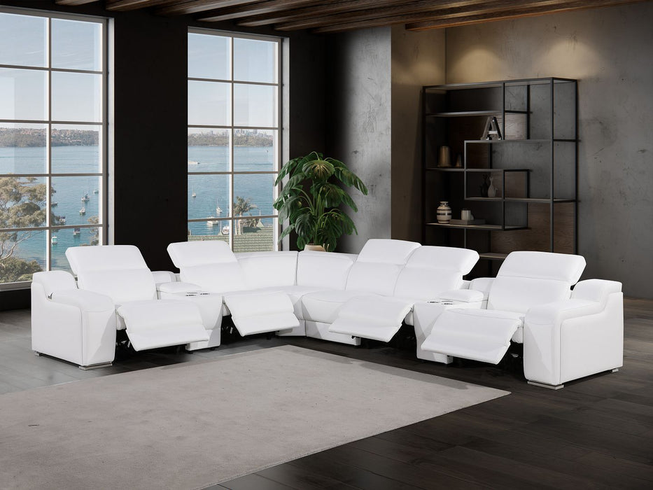 1116 - 8-Piece L-Shaped Sectional Sofa In With 4 Power Recliners & Power Headrests
