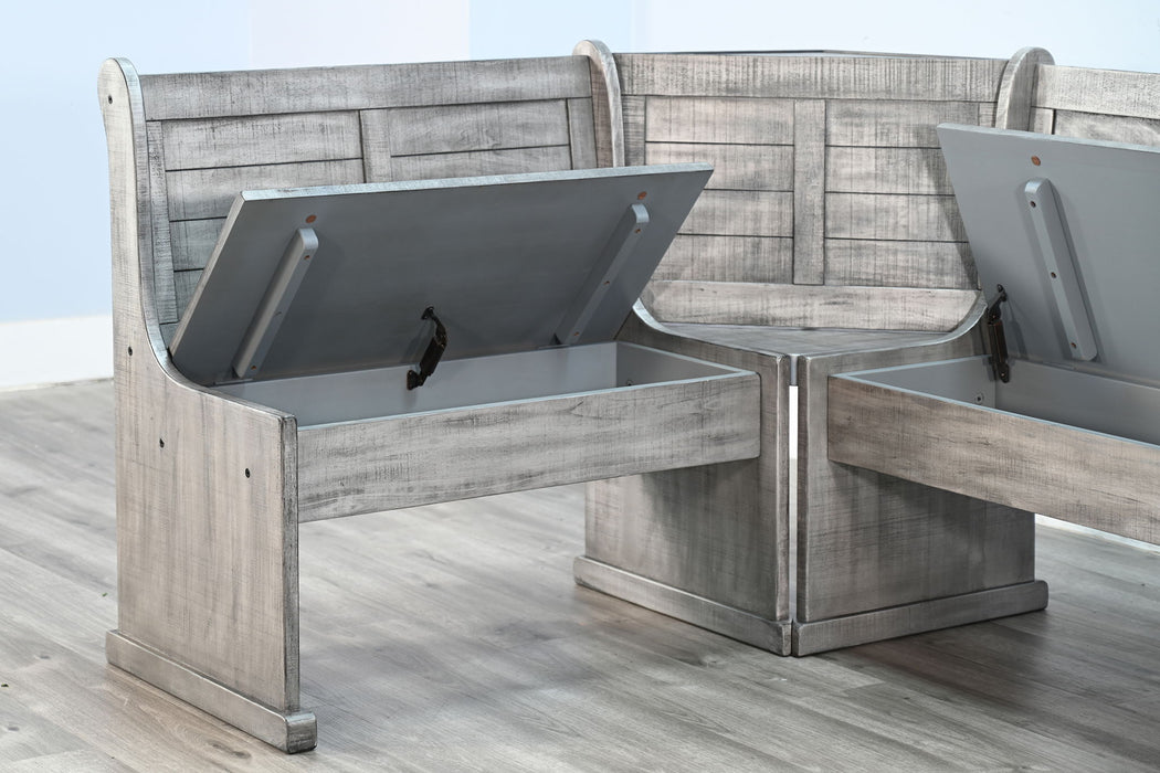 Alpine - Wood Breakfast Nook 3 Piece Dining Set - Gray