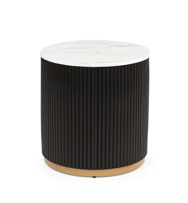 Kara - End Table - Black / White