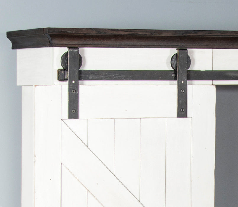 Carriage House - 109" Entertainment Wall - Cottage White / Europen Dark