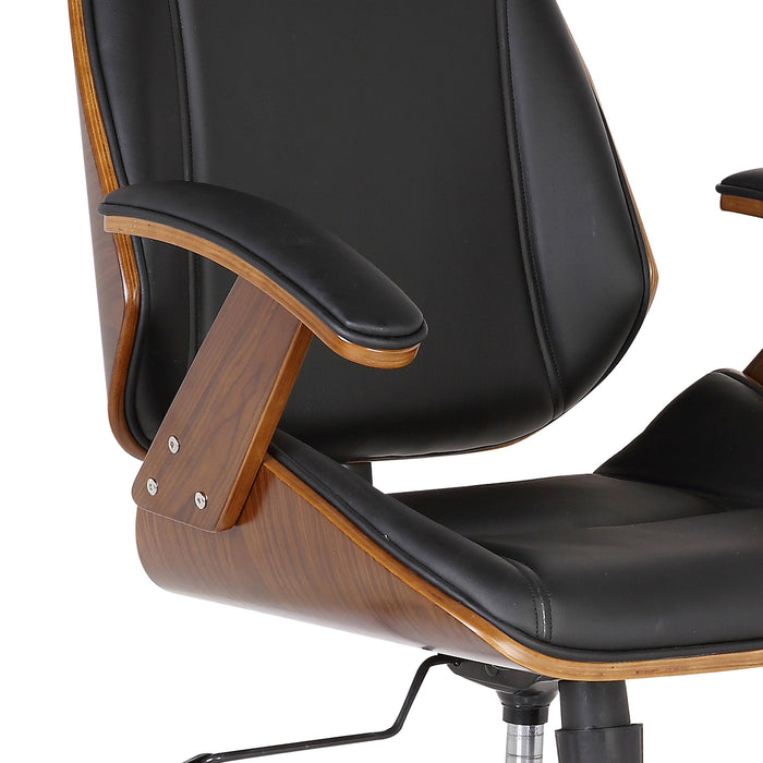 Century - Office Chair Veneer Back With Multifunctional Mechanism - Black / Walnut