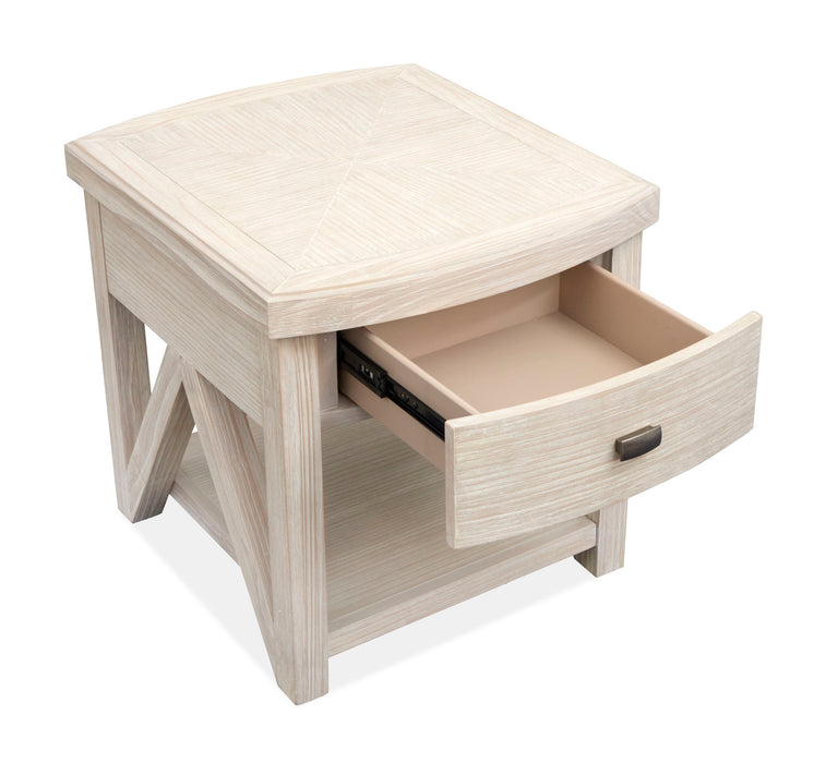 Bostwick - Rectangular End Table - Coconut Cream