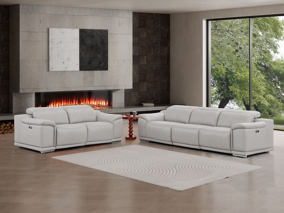 2679 - Genuine Leather Reclining Set (Sofa And Loveseat With 4 Power Recliners)