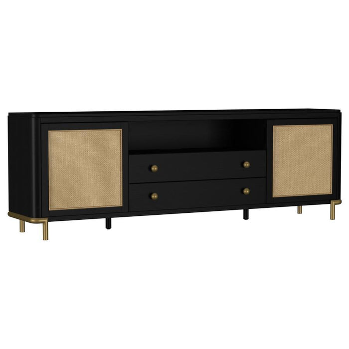 Arini - Rattan Cane 2-Door TV Stand Media Console
