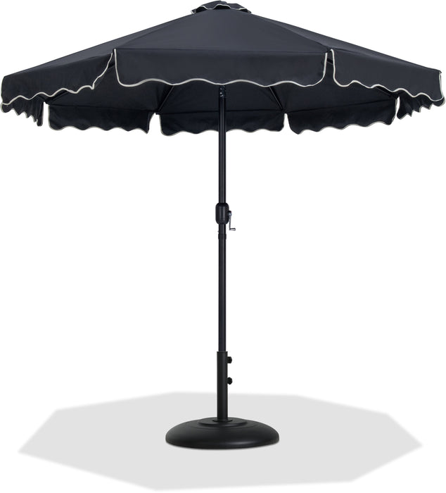 Amalfi - Patio Umbrella - Black Base / Black Pole