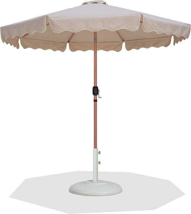 Amalfi - Patio Umbrella - White Base / Light Brown Pole