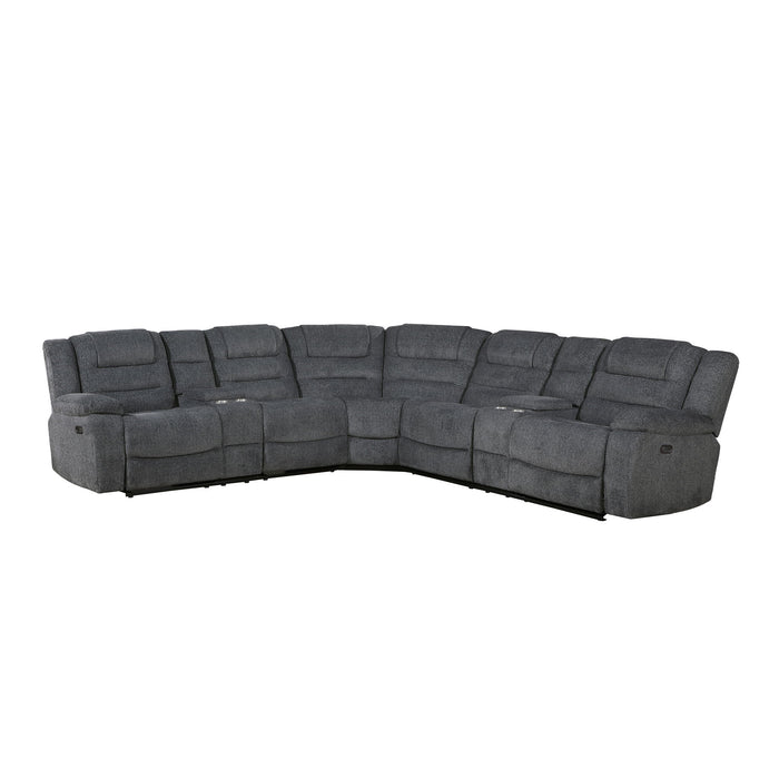 Redondo - Power 3 Piece Ssectional (2 Loveseats & Wedge) - Dark Gray
