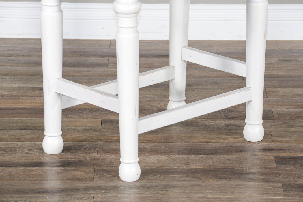 Carriage House - Stool Wih Wood Seat - Cottage White / Europen Dark