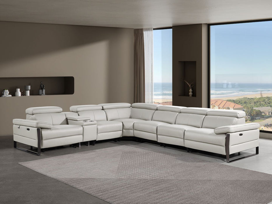 1246 - 7-Piece L-Shaped Modular Power Reclining Sectional With 4 Power Recliners And Power Headrests