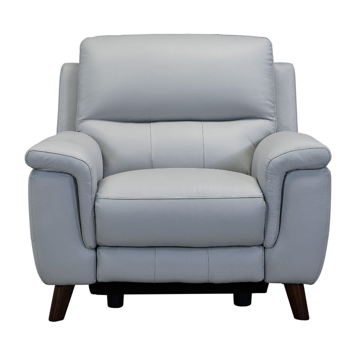Lizette - Contemporary Chair Genuine Leather - Dark Brown / Dove Gray