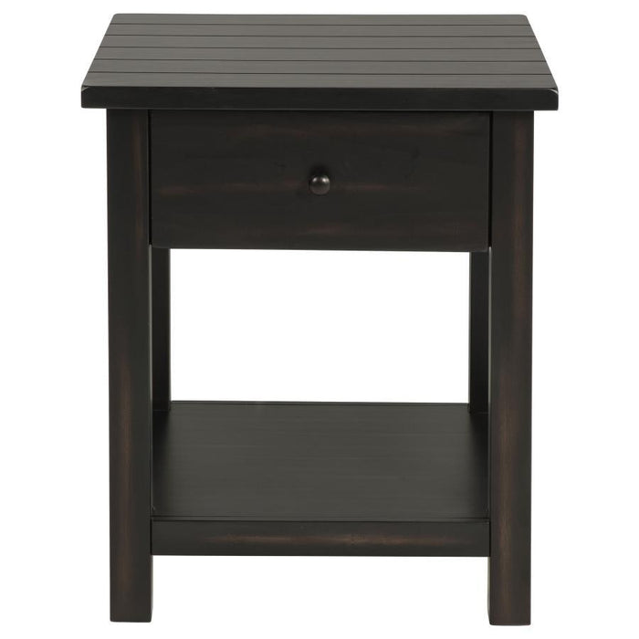 Payne - 1 Drawers Wood End Table with Shelf