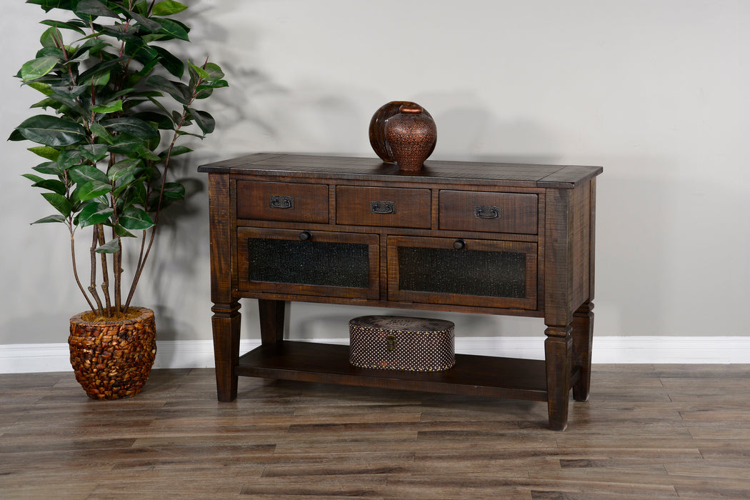 Homestead - Transitional Mahogany Wood Server - Tobacco Leaf