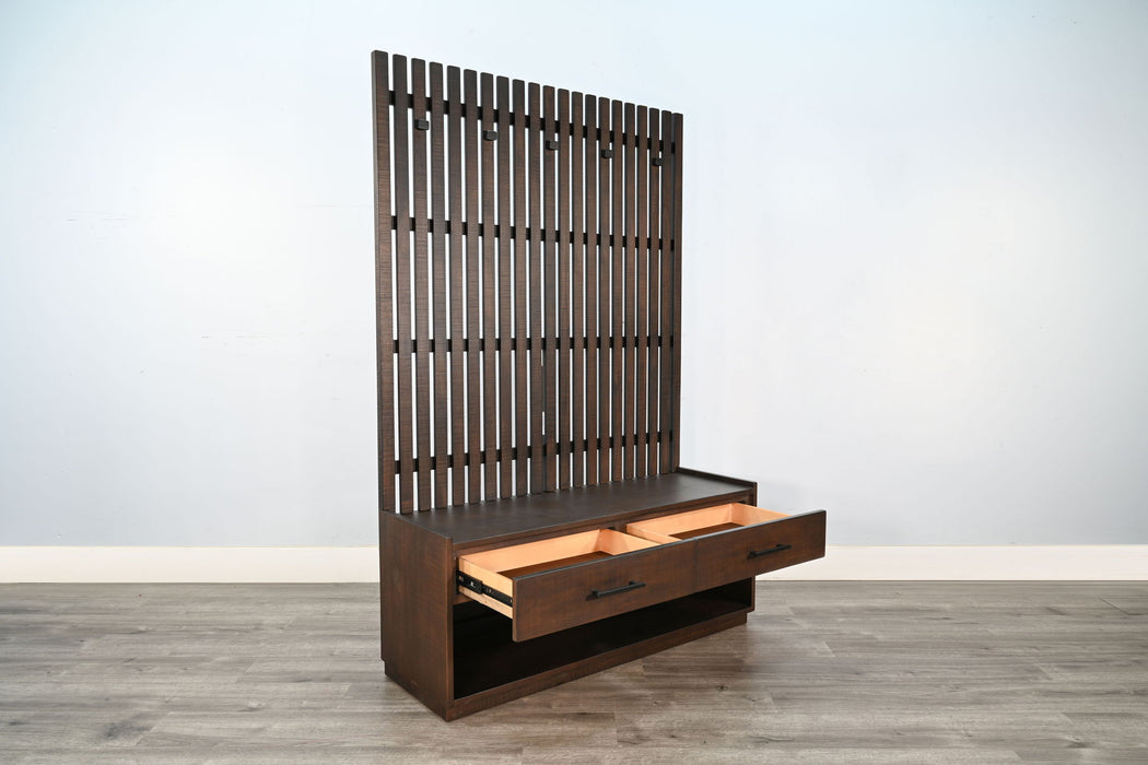 Eliza - Hall Tree With Bench - Tobacco Leaf