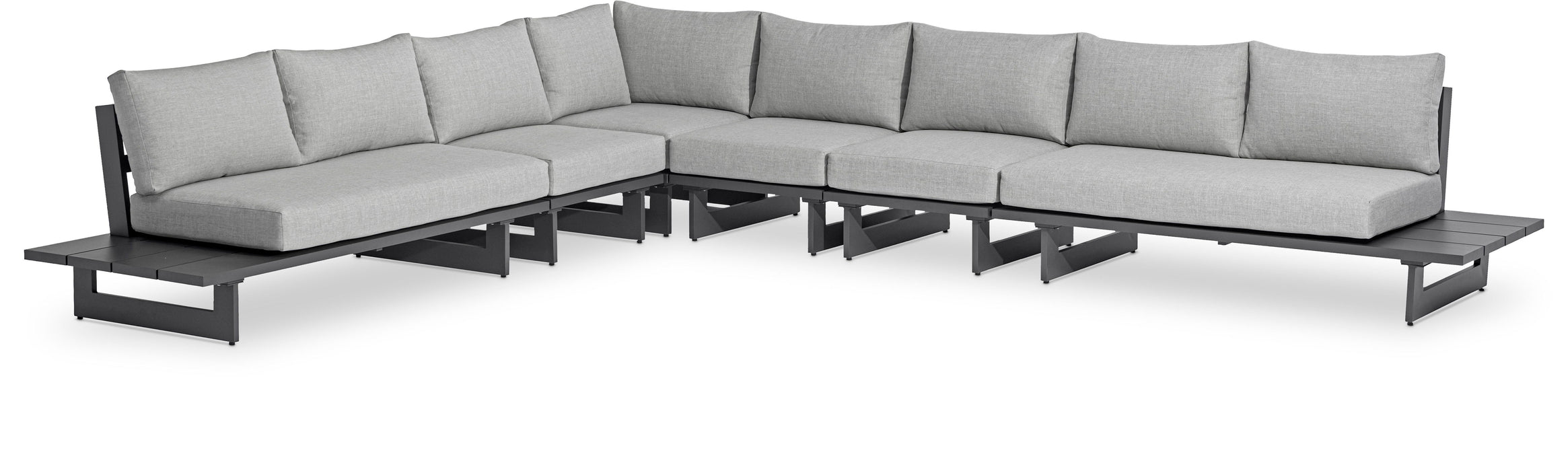 Maldives - 6 Piece Water Resistant Outdoor Patio Modular Sectional With Gray Base