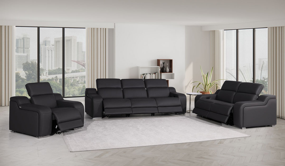 1116 - 6-Piece Modular Power Reclining Sofa, Loveseat & Chair Set In With 6 Power Recliners & Power Headrests