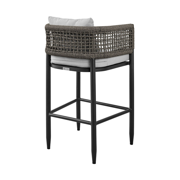 Alegria - Outdoor Patio 5 Piece Bar Table Set With Cushions - Gray