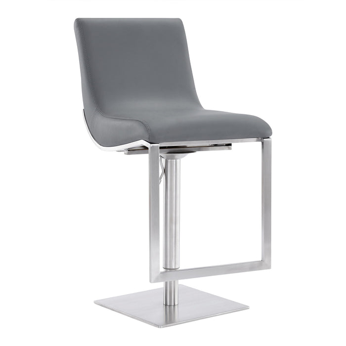 Victory - Contemporary Swivel Barstool - Brushed / Gray