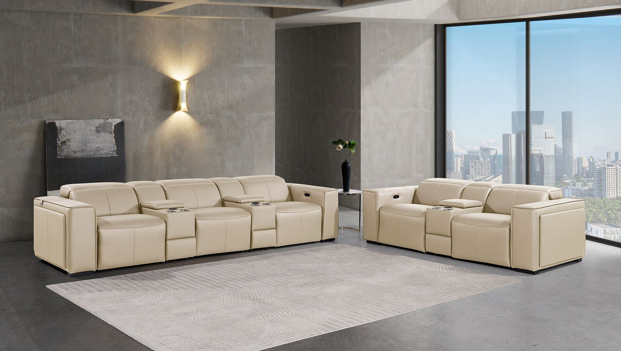 1224 - 8-Piece Modular Power Reclining Sofa & Loveseat Set In With 5 Power Recliners & Power Headrests