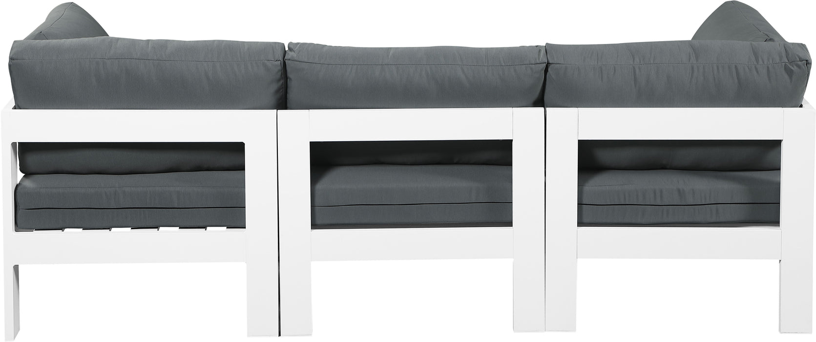 Nizuc - Outdoor Patio 3 Seat Modular Sofa With White Frame