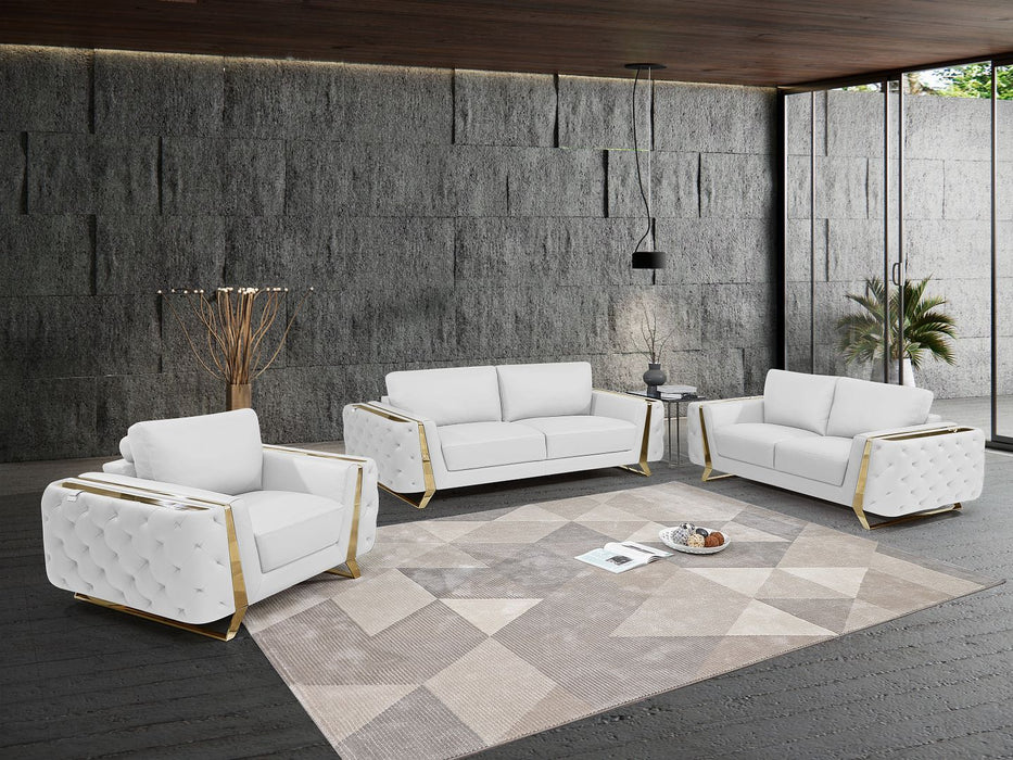 1050 - 3-Piece Sofa Set - White