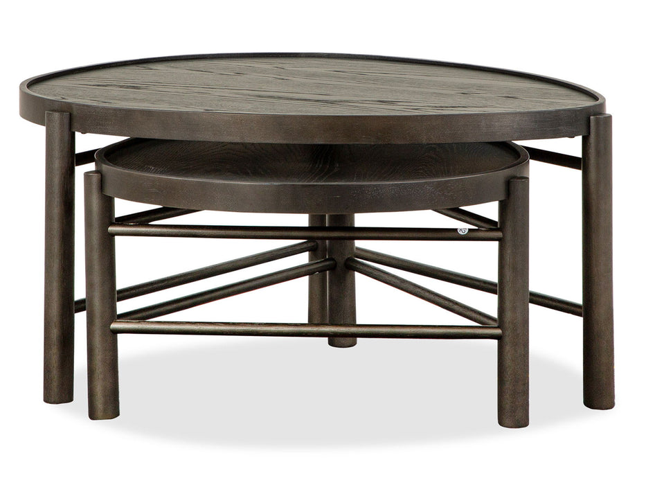 Hadleigh - Shaped Nesting Cocktail Table - Coffee Bean