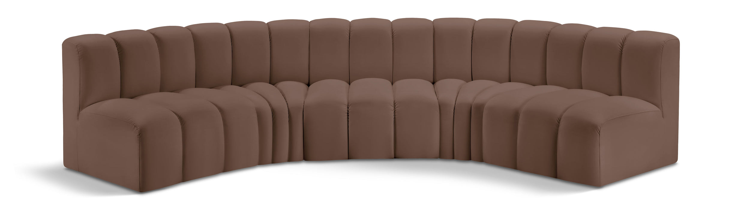 Arc - Faux Leather 5 Piece U-Shaped Modular Sofa