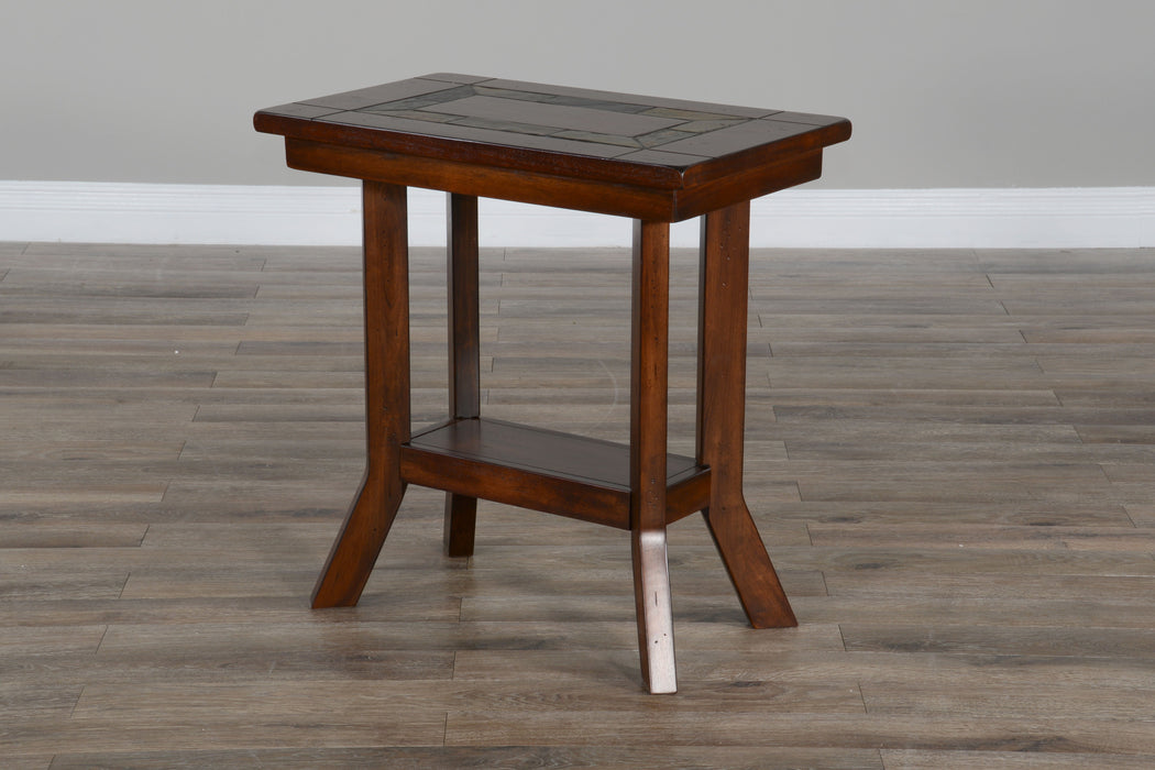 Santa Fe - Mahogany Wood Chair Side Table - Dark Chocolate