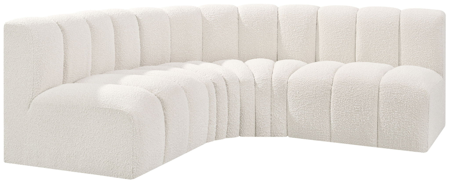 Arc - Boucle Fabric 4 Piece Corner Modular Sofa