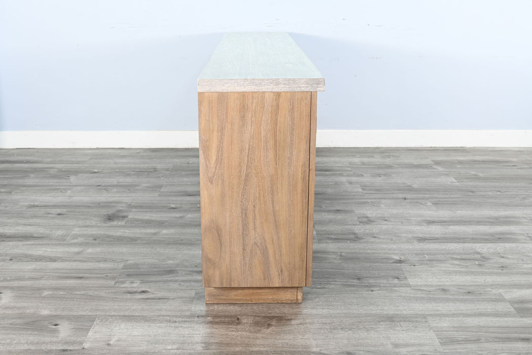 78" Media Console - Light Gray / Wheat