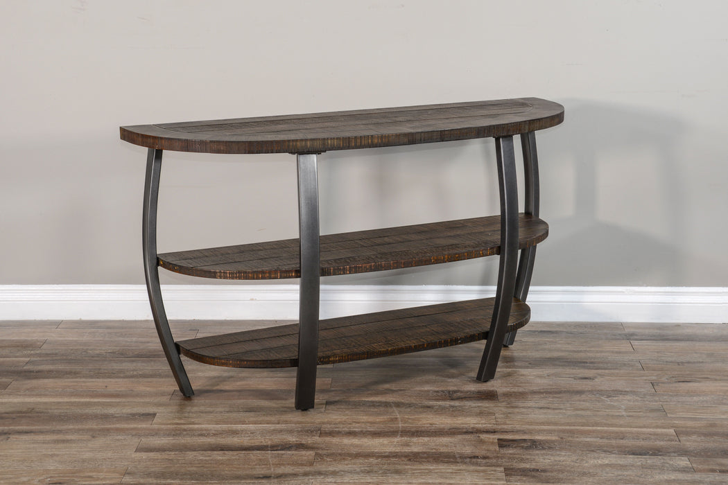 Homestead - Mahogany Wood & Metal Sofa Table - Tobacco Leaf