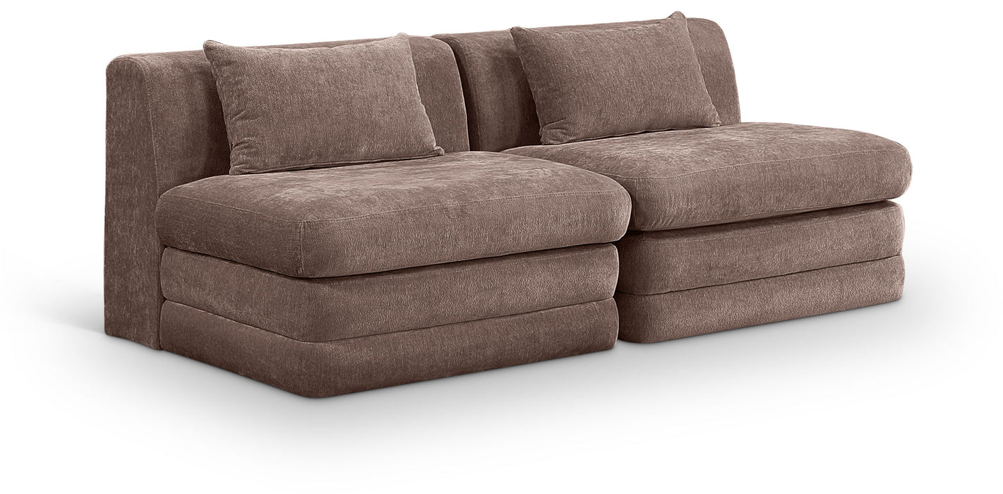 Stellar - 2 Piece 76" Upholstered Modular Armless Loveseat