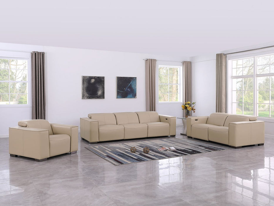 1208 - Leather Reclining Set (Sofa, Loveseat & Chair With 6 Power Recliners)