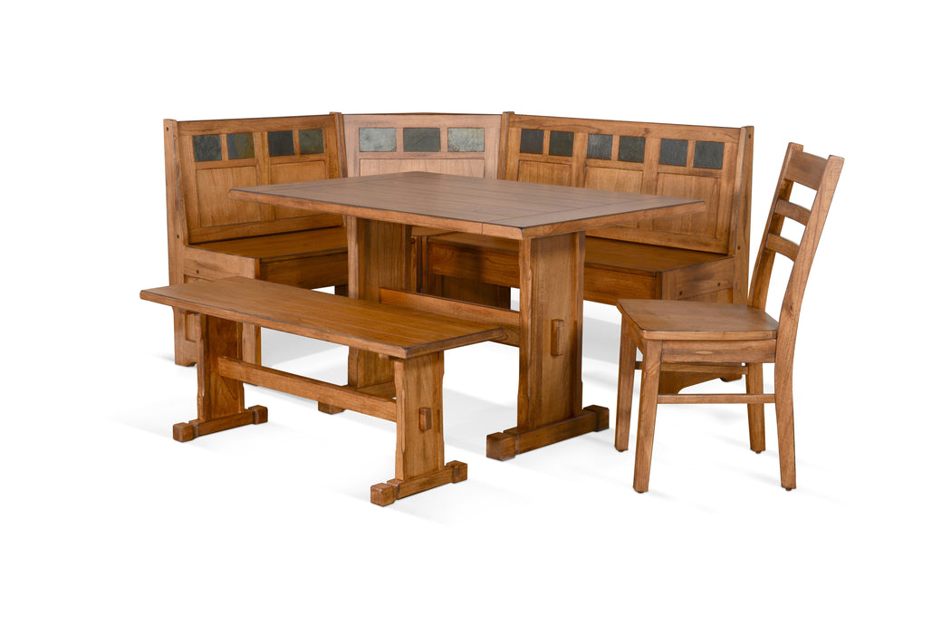 Sedona - Farmhouse Wood Breakfast Nook Set - Rustic Oak