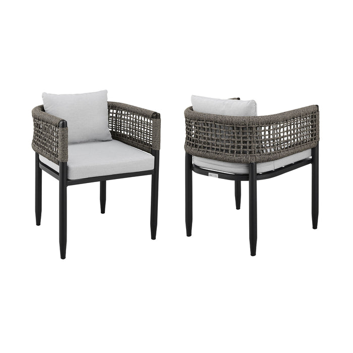 Alegria - Outdoor Patio Dining Chair With Cushions (Set of 2) - Gray