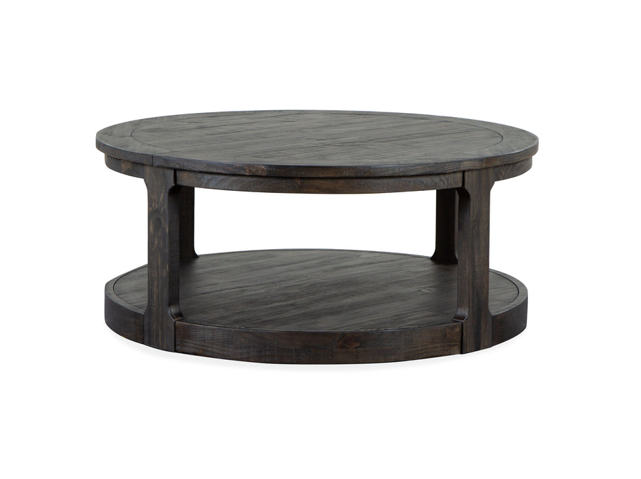 Boswell - Round Cocktail Table (With Casters) - Peppercorn