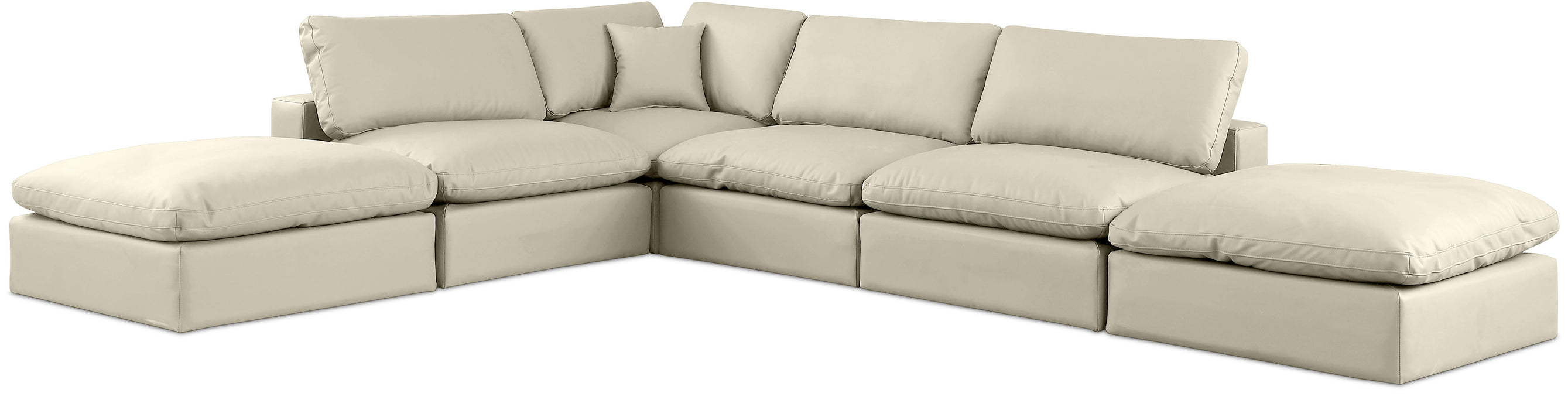 Comfy - 6 Piece Faux Leather Modular Sectional