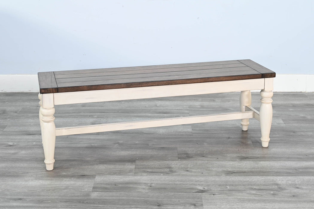 Pasadena - Bench With Mindi Veneer Seat - Buckskin / Marble White