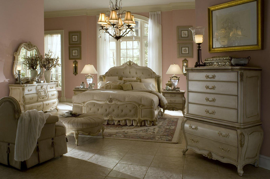 Lavelle Queen Wing Mansion Bed in Blanc 54000QNWM-04