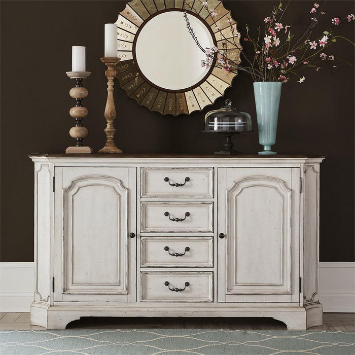 Liberty Furniture Abbey Road Buffet in Porcelain White