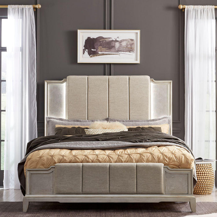 Liberty Furniture Montage King Upholstered Bed in Platinum