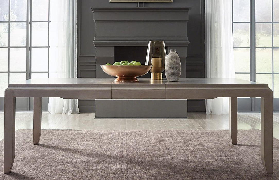 Liberty Furniture Montage Rectangular Leg Dining Table in Platinum