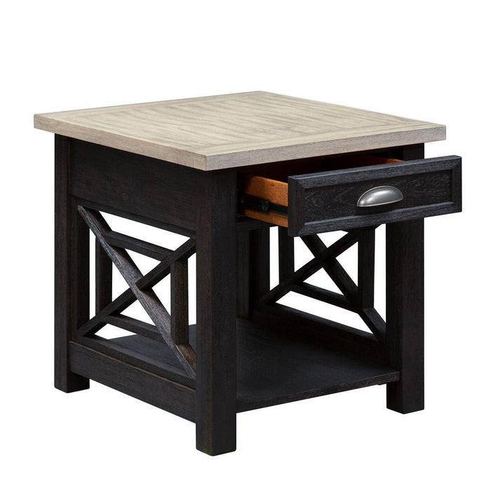 Liberty Heatherbrook Drawer End Table in Charcoal and Ash