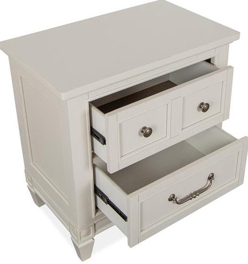 Magnussen Furniture Willowbrook 2 Drawer Nightstand in Egg Shell White