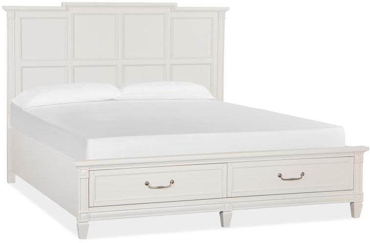 Magnussen Furniture Willowbrook King Storage Bed in Egg Shell White