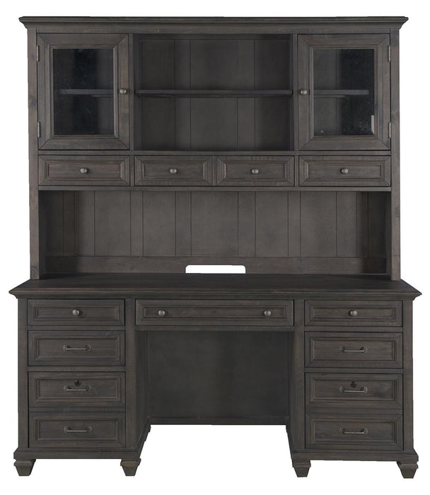 Magnussen Sutton Place Credenza with Hutch in Weathered Charcoal
