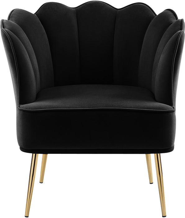 Jester Black Velvet Accent Chair
